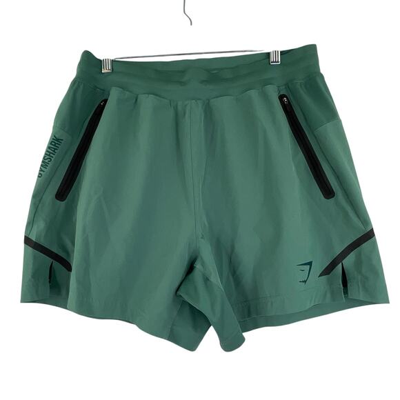 Gymshark Green Athletic Running Shorts Women's XL Activewear Lightweight - Picture 1 of 14